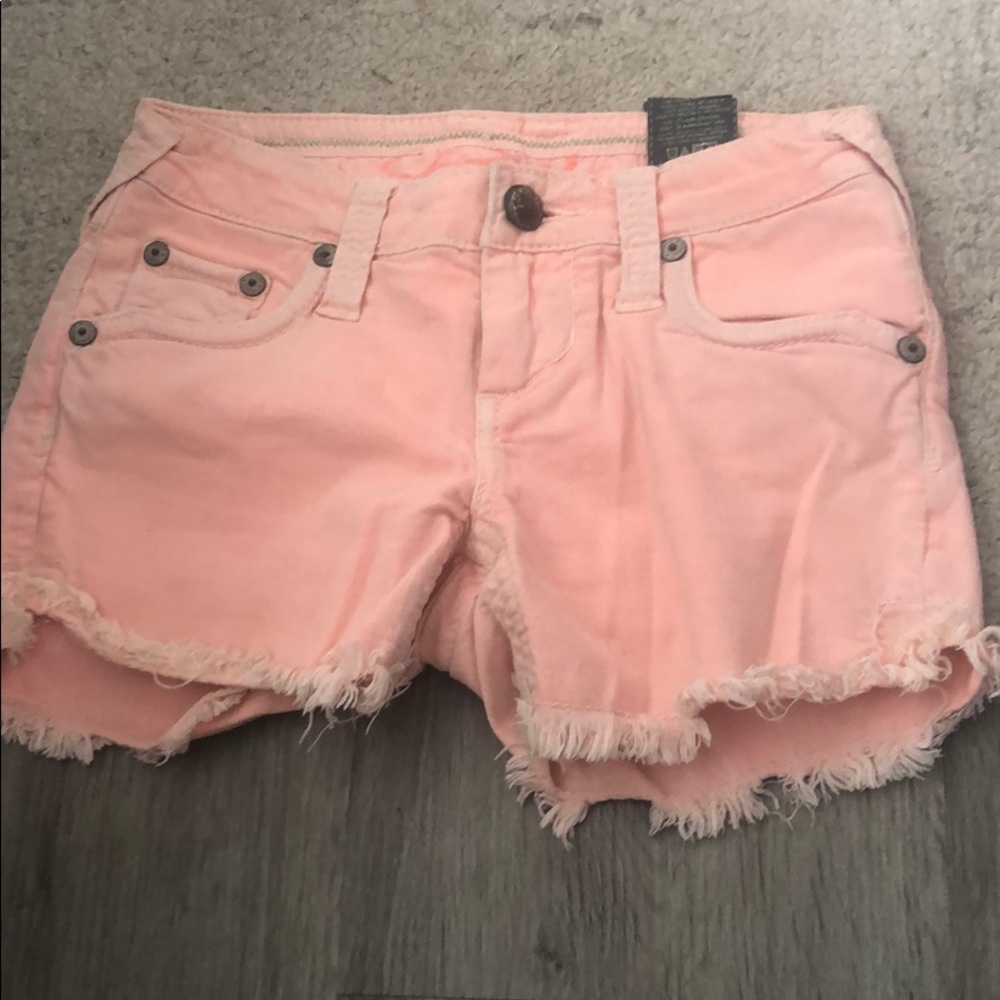 Light pink denim shorts